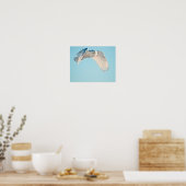 Schneeeule im Flug Poster (Küche)