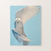 Schneeeule im Flug Puzzle (Vertikal)