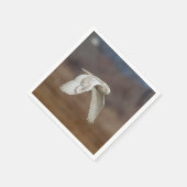 Schneeeule im Flug Serviette (Ecke)
