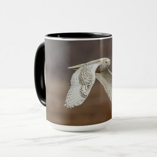 Schneeeule im Flug Tasse (Vorderseite Links)