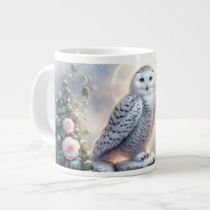 Schneeeule im mondbeschienenen Wintergarten Jumbo-Tasse