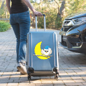 Schneeeule in der Winternacht des Neumonds Aufkleber (Koffer Insitu)