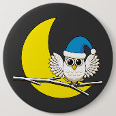 Schneeeule in der Winternacht des Neumonds Button (Vorderseite)