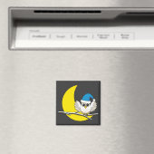 Schneeeule in der Winternacht des Neumonds Magnet (In Situ (Geschirrspüler))