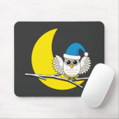 Schneeeule in der Winternacht des Neumonds Mousepad (Mit Mouse)
