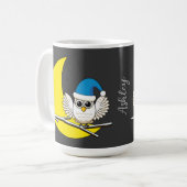 Schneeeule in der Winternacht des Neumonds | Name Kaffeetasse (Vorderseite Links)