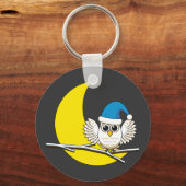 Schneeeule in der Winternacht des Neumonds Schlüsselanhänger (Vorderseite)