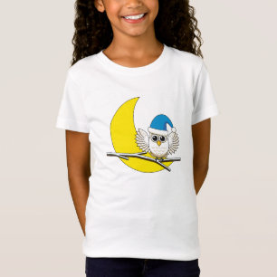 Schneeeule in der Winternacht des Neumonds T-Shirt