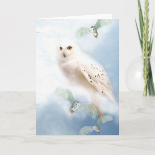 Schneeeule Karte (Vorderseite)