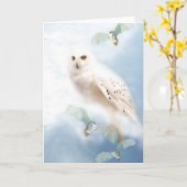Schneeeule Karte (Gelbe Blume)