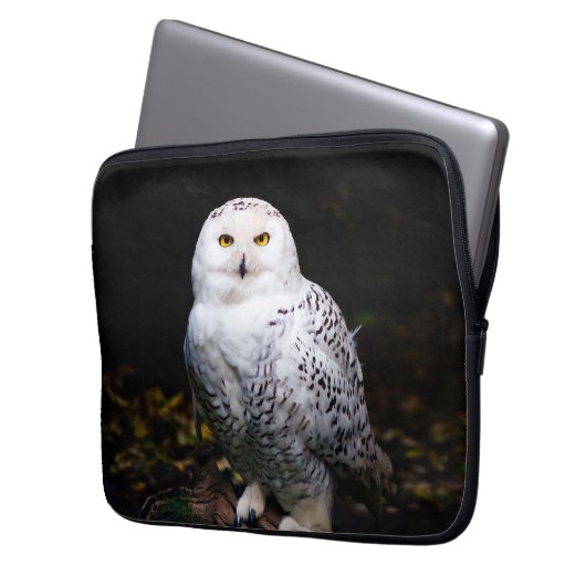 Schneeeule Laptopschutzhülle (Vorderseite Links)