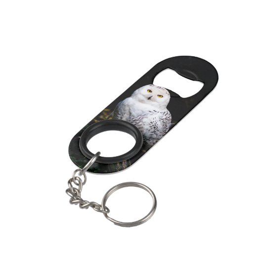 Schneeeule Mini Flaschenöffner (Rückseite Schrägansicht)