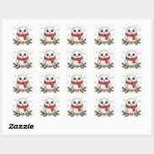 Schneeeule Roter Schal Winter Aufkleber (Blatt)