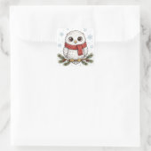 Schneeeule Roter Schal Winter Aufkleber (Tasche)