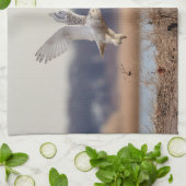 Schneeeule startet geschirrtuch (Gefaltet)