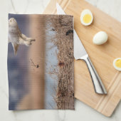 Schneeeule startet geschirrtuch (Viertel Falte)