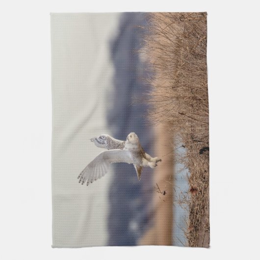 Schneeeule startet geschirrtuch (Vertikal)