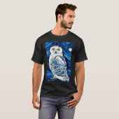 Schneeeule Sternennacht T-Shirt (Vorne ganz)