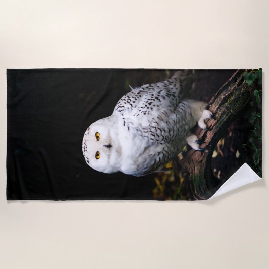 Schneeeule Strandtuch (Vorderseite)
