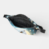 Schneeeule und Mond mit Funkeln, Bauchtasche (Offen)