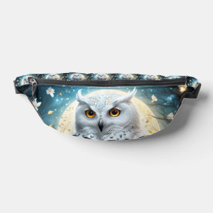 Schneeeule und Mond mit Funkeln, Bauchtasche