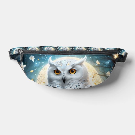 Schneeeule und Mond mit Funkeln, Bauchtasche (Ablage )