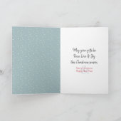 Schneeeule und Wintermond Feiertagskarte (Innenseite)