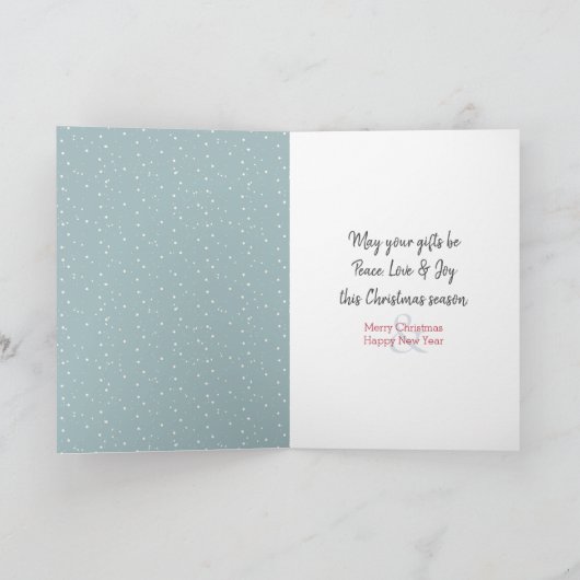 Schneeeule und Wintermond Feiertagskarte (Innenseite)