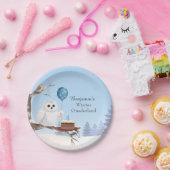 Schneeeule Winter Onederland Geburtstag  Pappteller (Party)