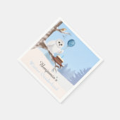 Schneeeule Winter Onederland Geburtstag Serviette (Ecke)