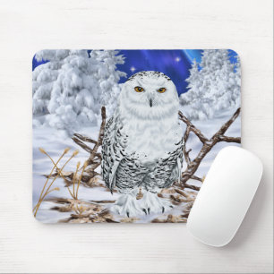 Schneeeule Winter Wonderland Wildlife Mousepad