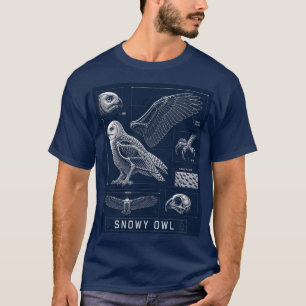 Schneeeulen-Anatomie-Blueprint T-Shirt