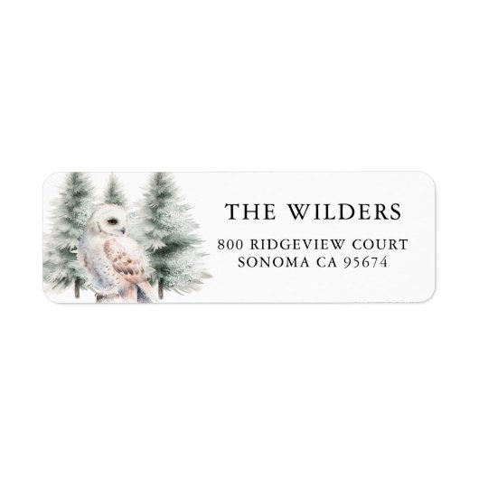 Schneeeulen-Wald-Rücksendeadresse (Vorne)