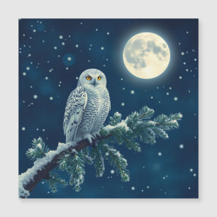 Schneeeulen-Weihnachtskarte macht Spaß Magnetkarte