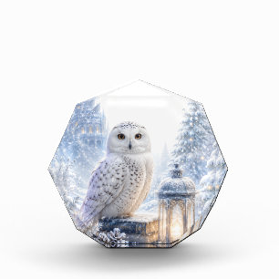 Schneeeulen-Wintermagie Fotoblock
