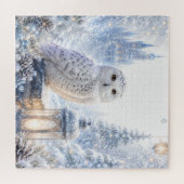 Schneeeulen-Wintermagie Puzzle (Horizontal)