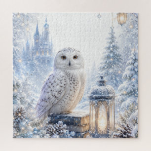 Schneeeulen-Wintermagie Puzzle