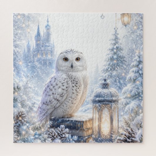 Schneeeulen-Wintermagie Puzzle (Vertikal)