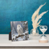 Schneeeulen-Winterporträt Fotoplatte (InSitu)