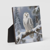 Schneeeulen-Winterporträt Fotoplatte (Vorderseite)