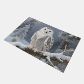 Schneeeulen-Winterporträt Fußmatte (Schrägansicht)