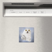 Schneeeulenkarikatur Magnet (In Situ (Geschirrspüler))