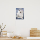 Schneeeulenkarikatur Poster (Küche)