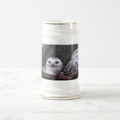 Schneeeulenpaar Wald Wildlife-Kunst Bierglas (Mittel)