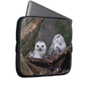 Schneeeulenpaar Wald Wildlife-Kunst Laptopschutzhülle (Vorne Rechts)