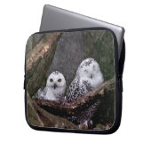 Schneeeulenpaar Wald Wildlife-Kunst Laptopschutzhülle (Vorderseite Links)