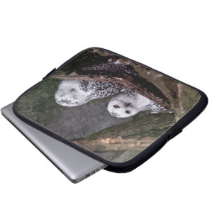 Schneeeulenpaar Wald Wildlife-Kunst Laptopschutzhülle