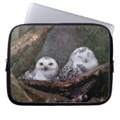 Schneeeulenpaar Wald Wildlife-Kunst Laptopschutzhülle (Vorderseite)