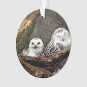 Schneeeulenpaar Wald Wildlife-Kunst Ornament (Vorderseite)