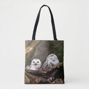 Schneeeulenpaar Wald Wildlife-Kunst Tasche